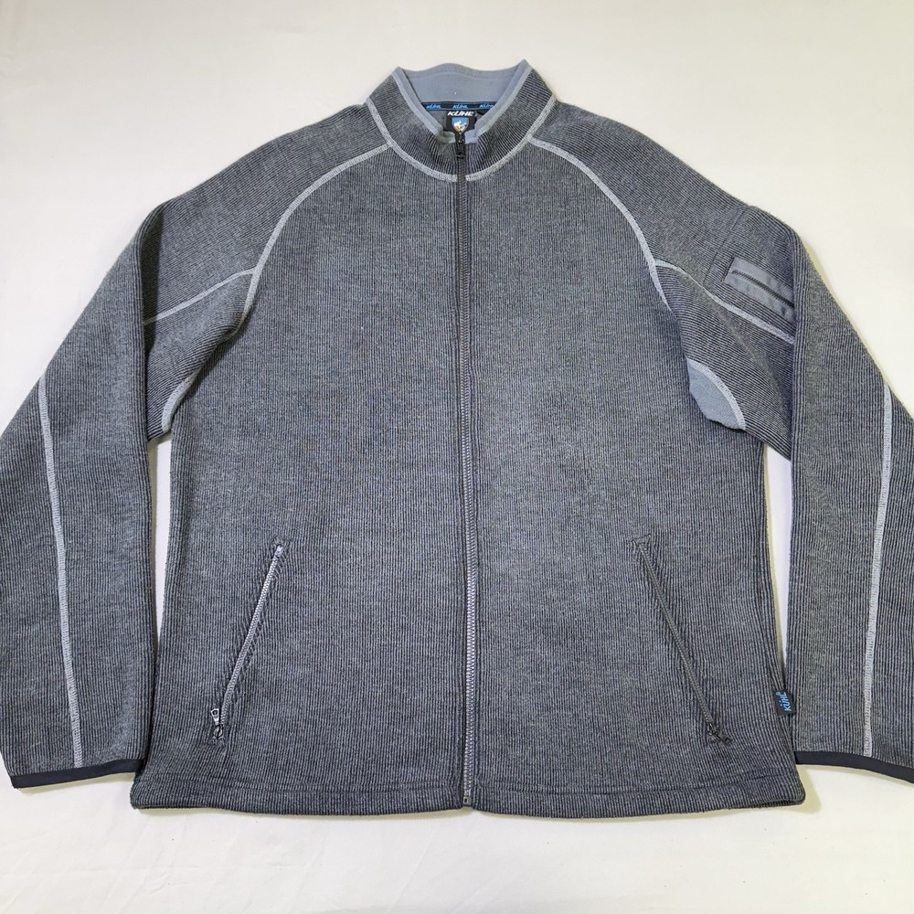 KÜHL‎ ThermoKore Full Zip Jacket Mens Size Large Grey Fleece Lined Outdoor Layer